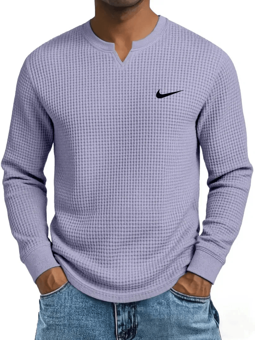 NK - Men's Casual All-Match Waffle Long Sleeve Sweatshirt