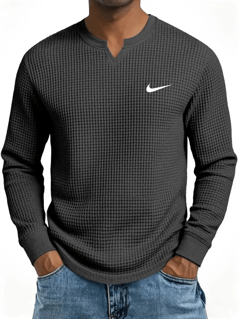 NK - Men's Casual All-Match Waffle Long Sleeve Sweatshirt