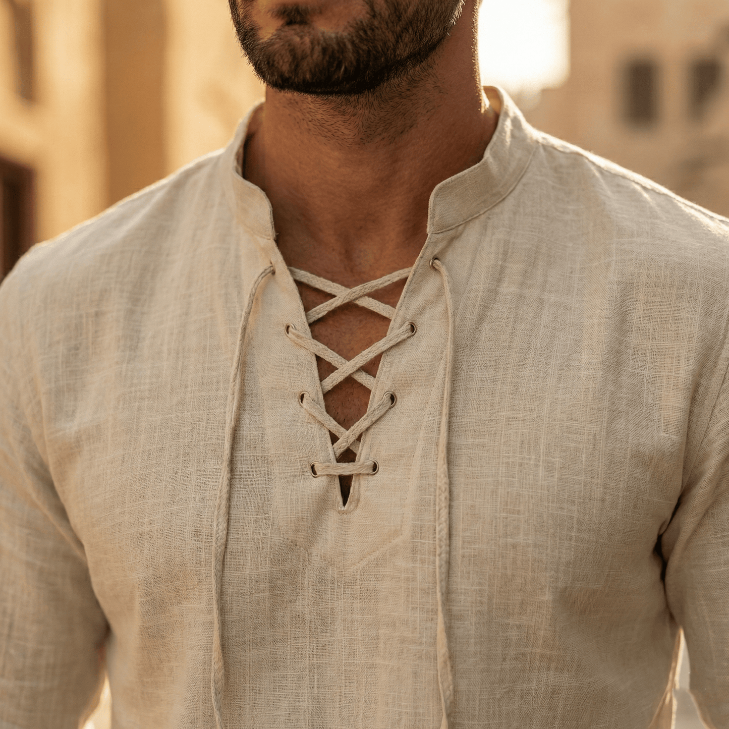 🔥HOT SALE🔥Men's Vintage V-neck T-shirt Linen Pirate Medieval Viking Gothic Tops Shirts Long Sleeved