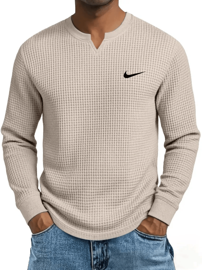 NK - Men's Casual All-Match Waffle Long Sleeve Sweatshirt