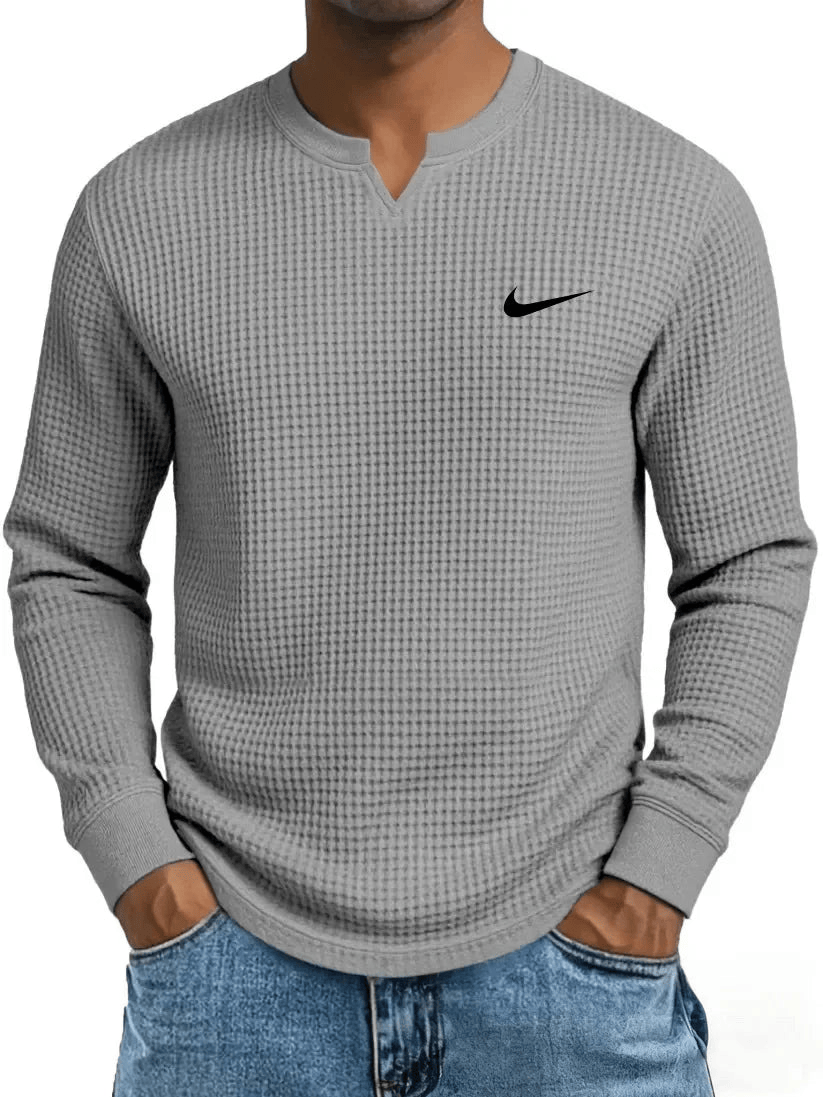 NK - Men's Casual All-Match Waffle Long Sleeve Sweatshirt