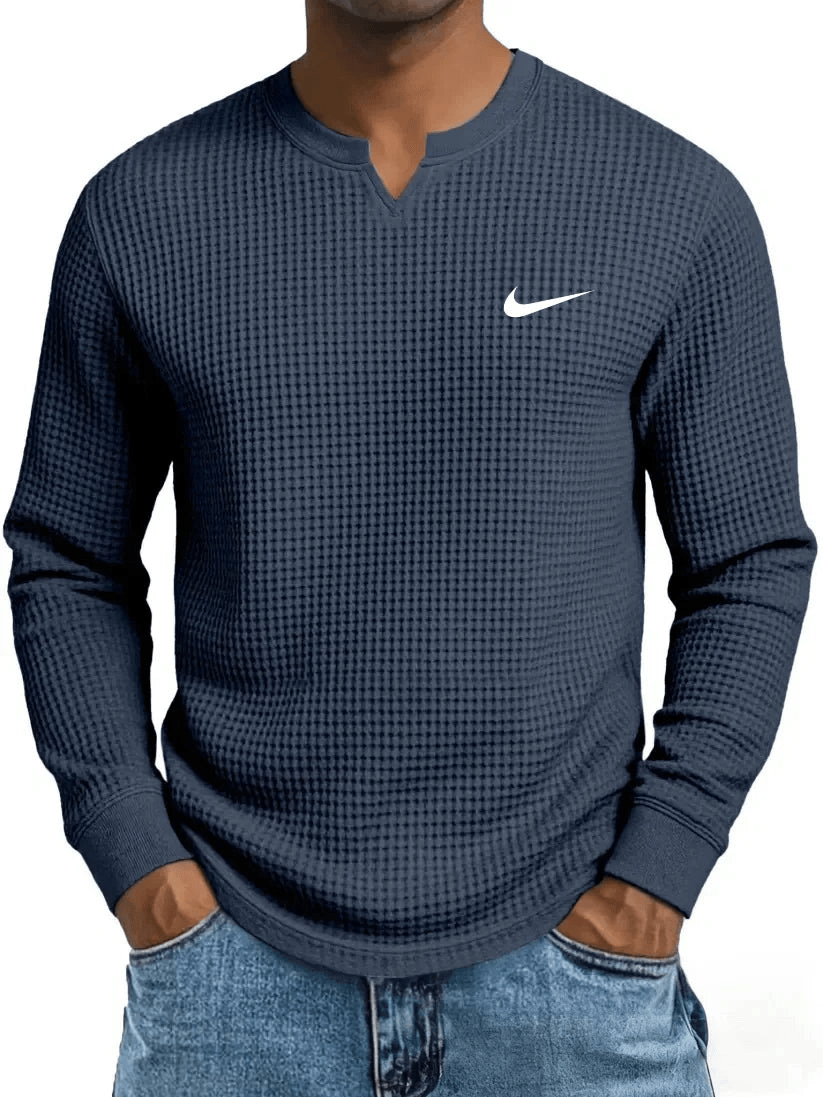 NK - Men's Casual All-Match Waffle Long Sleeve Sweatshirt