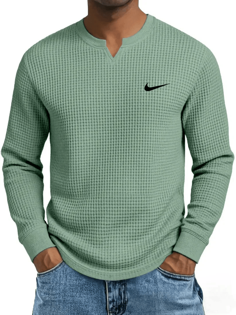 NK - Men's Casual All-Match Waffle Long Sleeve Sweatshirt