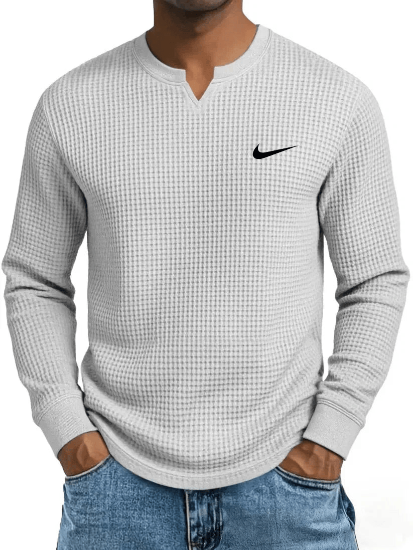 NK - Men's Casual All-Match Waffle Long Sleeve Sweatshirt