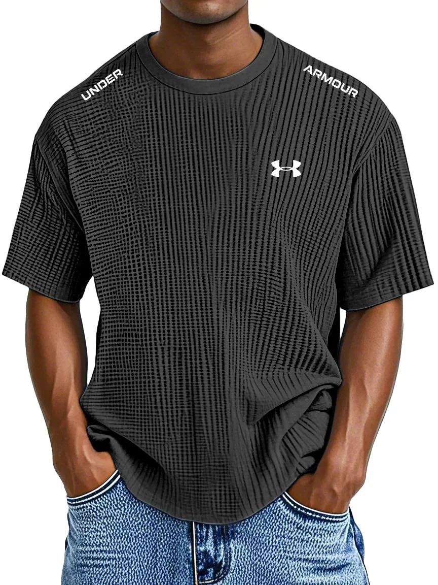 Men's Waffle Knit Short Sleeve T-Shirt Casual Crew Neck Athletic Tee