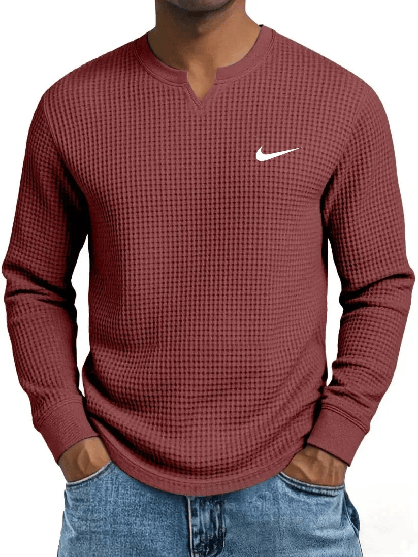 NK - Men's Casual All-Match Waffle Long Sleeve Sweatshirt